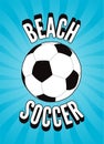 Beach Soccer vintage style poster. Retro vector illustration. Royalty Free Stock Photo